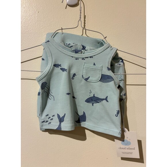NWT Cloud Island Blue Whale Tank & Leggings Outfit - Newborn (NB) - Picture 1 of 3